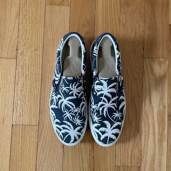J. Crew Palm Tree Slip-On Shoes - Navy and White - Picture 2 of 5
